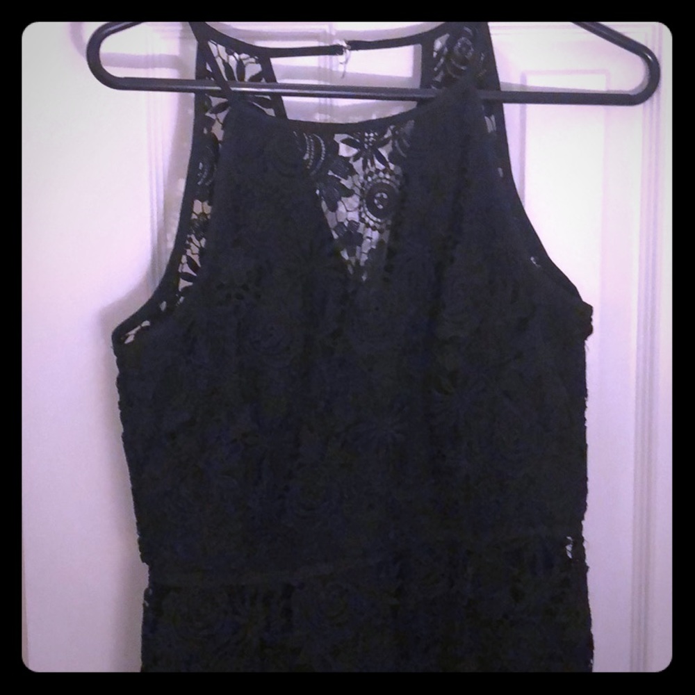 White House Black Market Black crochet-lace dress